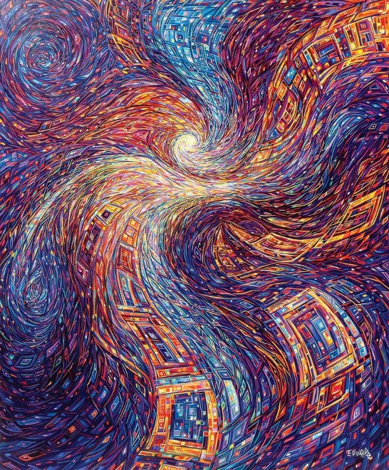 نقاشی معناگرا توسط هنرمند مکزیکی ادواردو رودریگز با موضوع سحر و جادو 